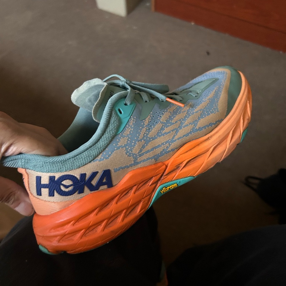 Hoka Men's Athletic Shoe in Teal and Orange